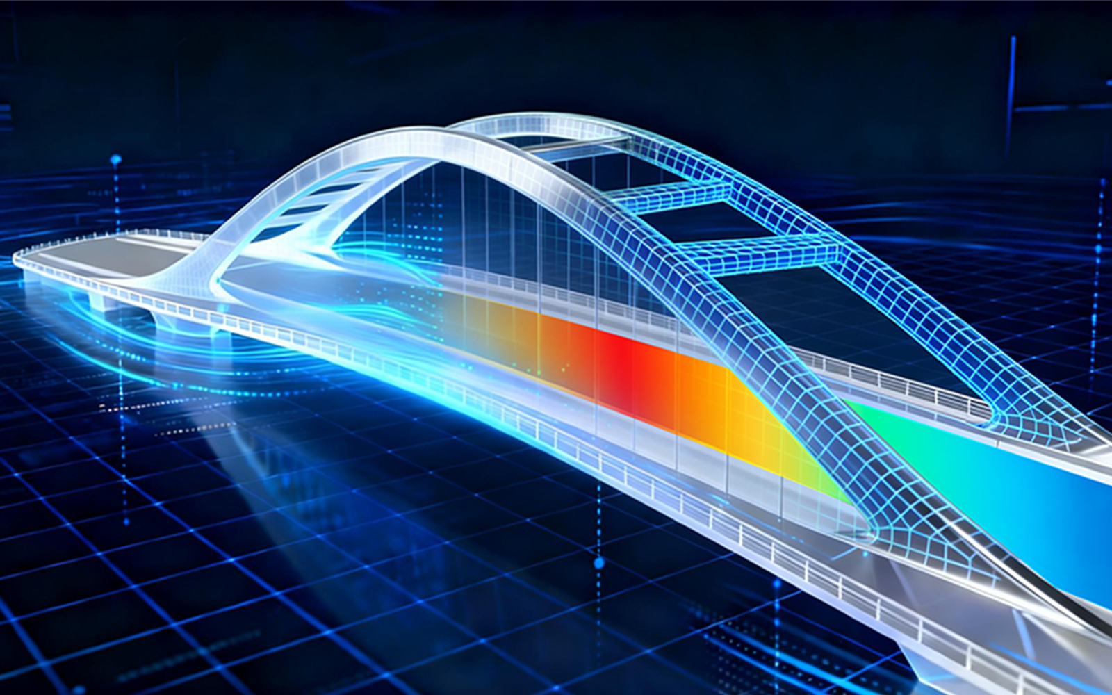 Bridge digital-twin illustration accompanying SimWE’s teaching story